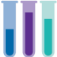 Icon of three test tubes in different colors