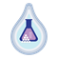 Icon of a water droplet with a beaker inside of it