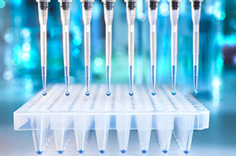OverviewGrid1_265x175 Image of phamaceutical manufacturing droppers dropping liquid into vials.